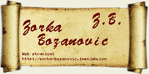 Zorka Božanović vizit kartica